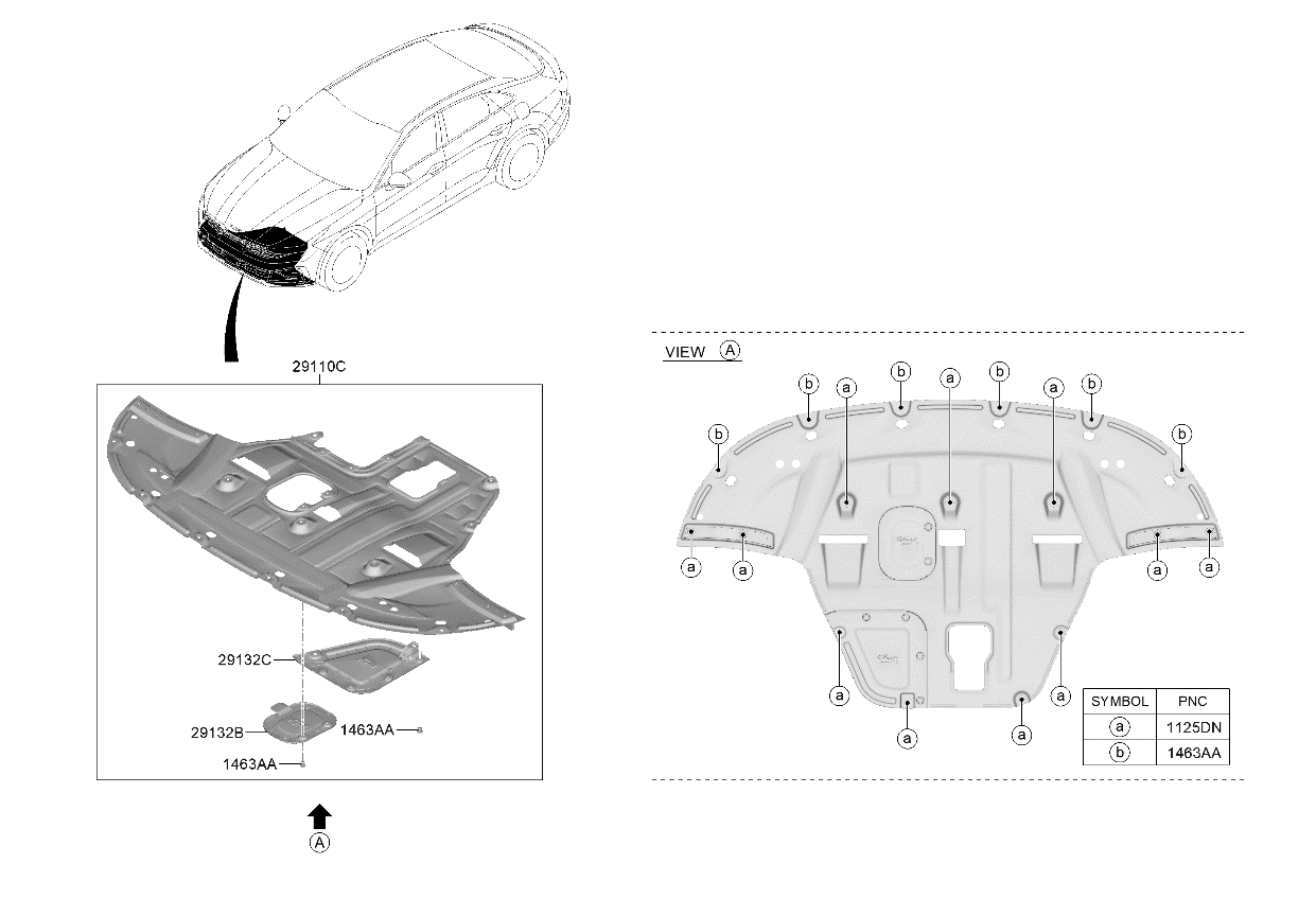29110L2000 Kia PANEL ASSY-UNDER COV  