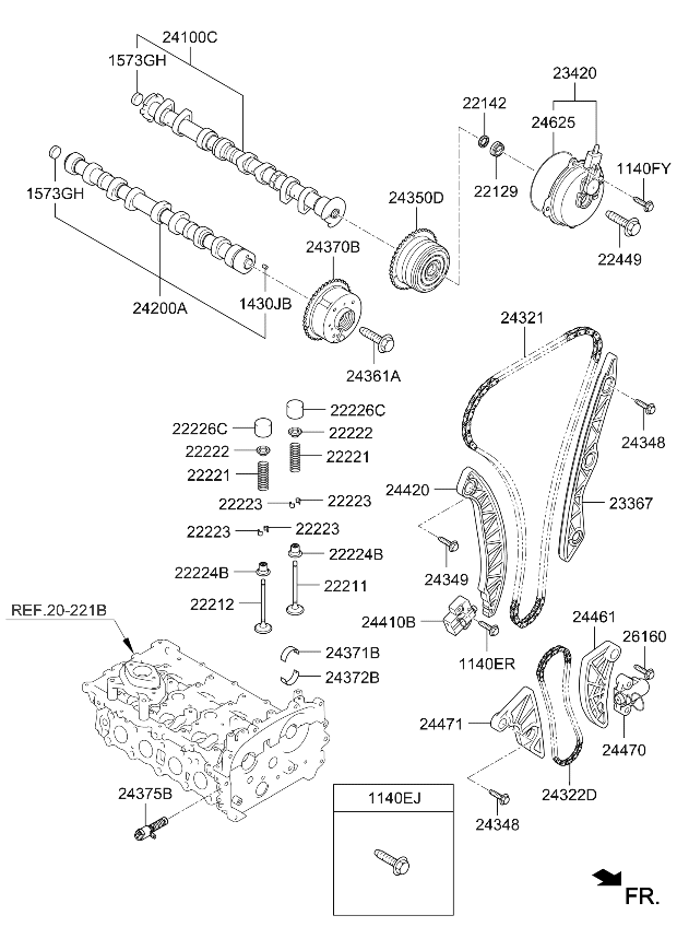 Kia 2222125000 Spring Valve 2222125000 Kia Spring Valve