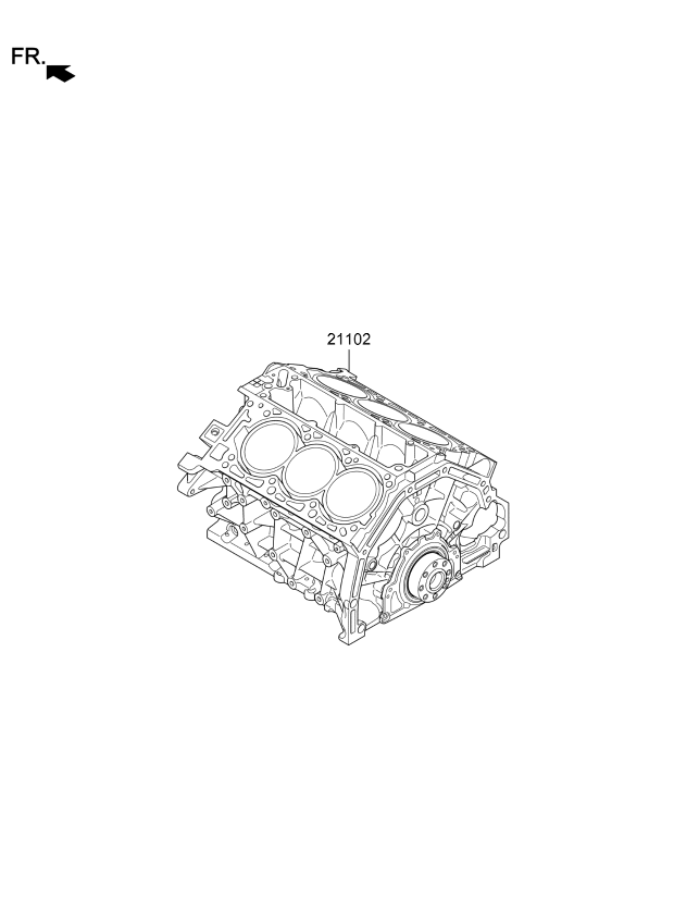 226X22CH00 Kia Short Block Engine Assembly