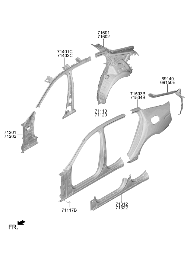 71117J5000 Kia Fender Bracket Assembly
