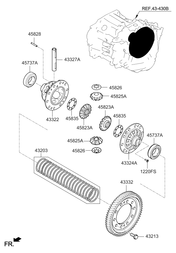 Kia 433322D000 Differential Drive Gear 433322D000 Kia Differential Drive Gear