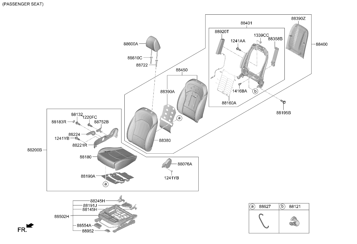 Kia 88400M7040B4P Front Seat Back Assembly Right Hand 88400M7040B4P Kia Front Seat Back Assembly Right Hand