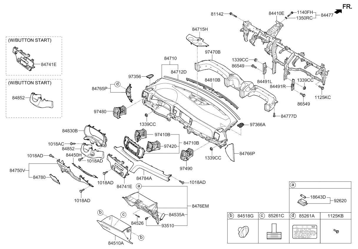 Kia 84745D9BB0FHV Panel-Center FACIA,L 84745D9BB0FHV Kia Panel-Center FACIA,L
