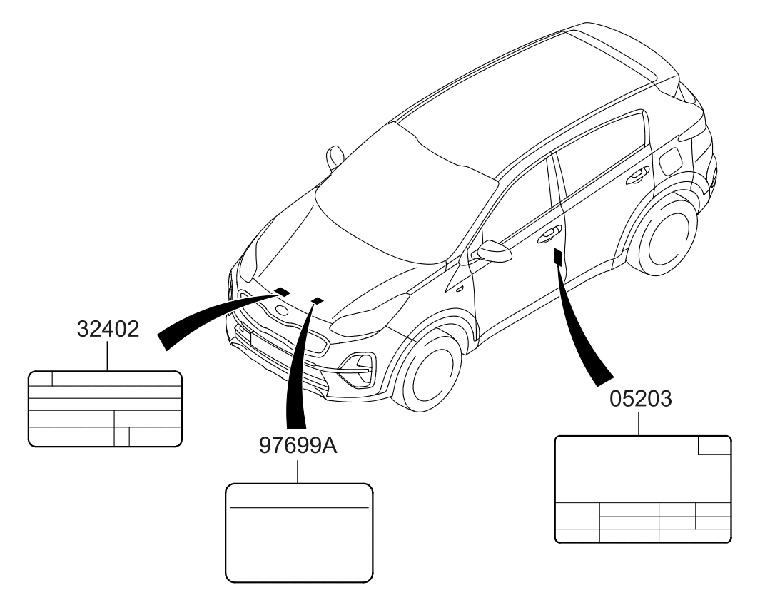 Kia 324582G263 Emission Label 324582G263 Kia Emission Label