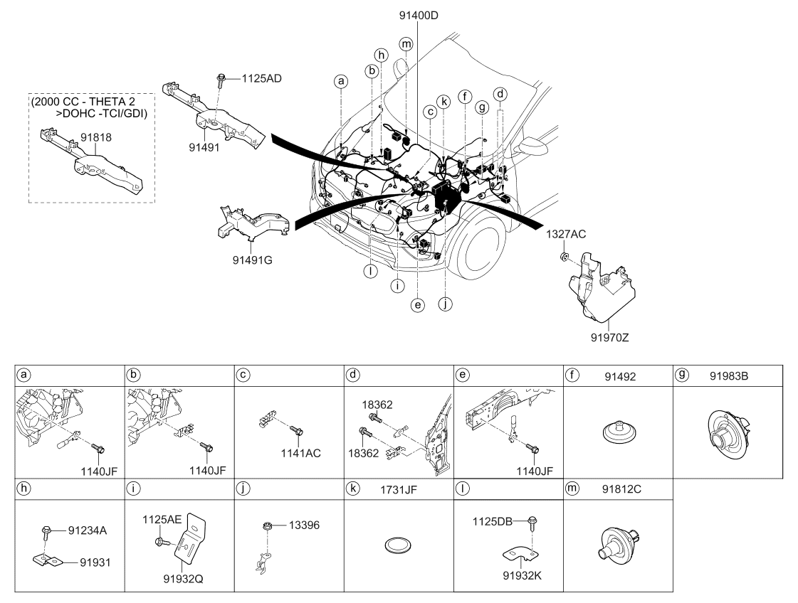 Kia 914F0D9331 Control Wiring Assembly 914F0D9331 Kia Control Wiring Assembly