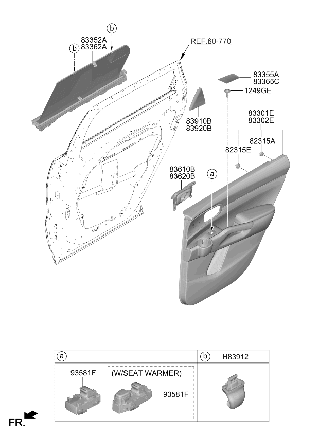 83307P2170MVU Kia Rear Door Panel Assembly