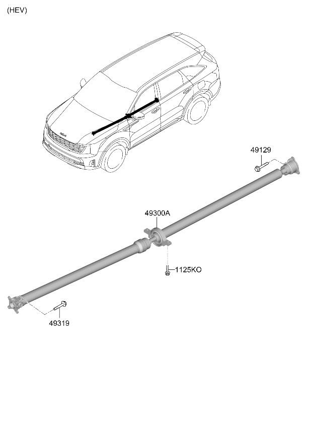 49300P2600 Kia SHAFT ASSY-PROPELLER