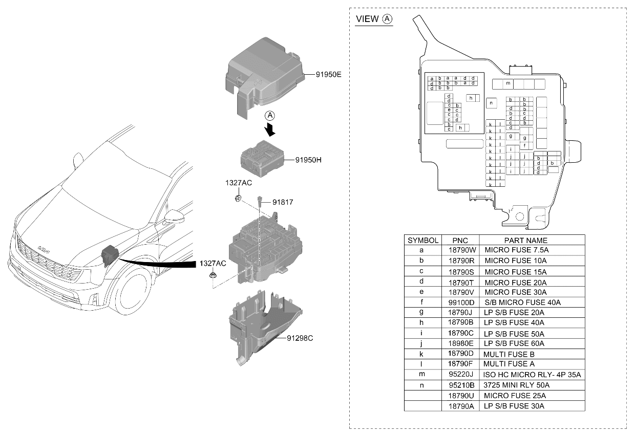 91956P2210 Kia Engine Room Box Upper Cover