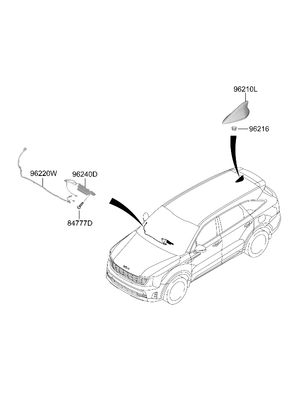 96220P4100 Kia Antenna Feeder Cable