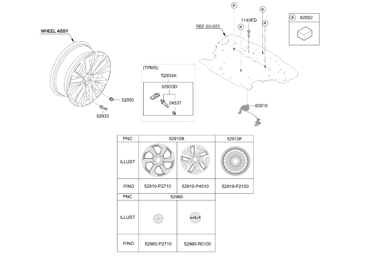 52960P2730 Kia Wheel Hub Cap Assembly