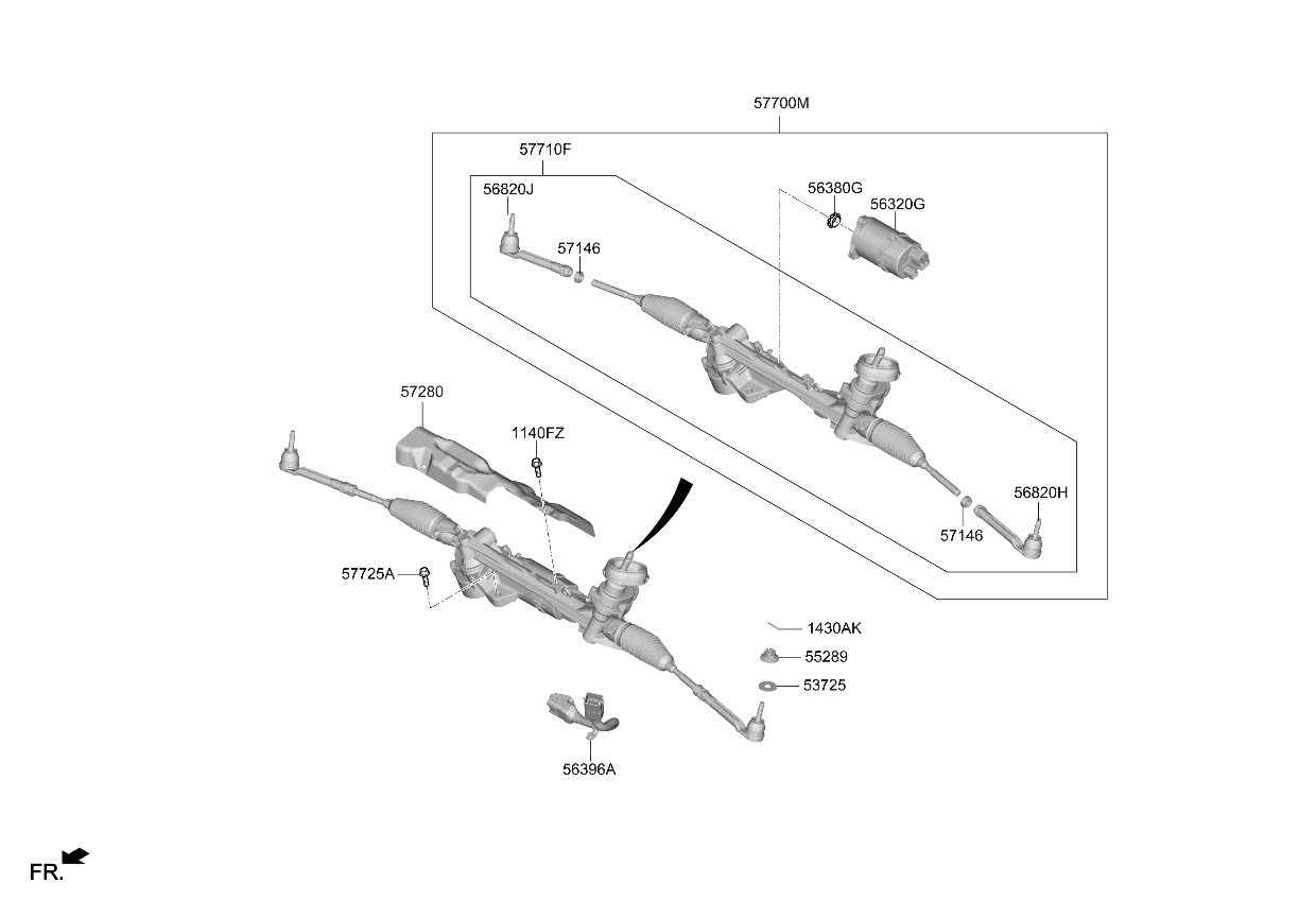 57700P4500 Kia GEAR & LINKAGE ASSY