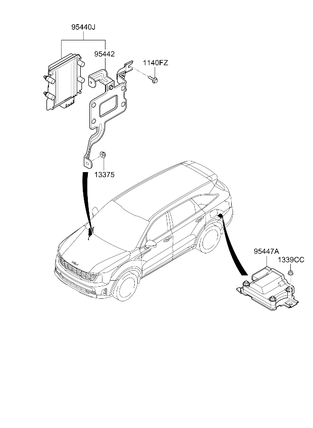 Kia 954423D000 BRACKET-T/M CONTROL 954423D000 Kia BRACKET-T/M CONTROL