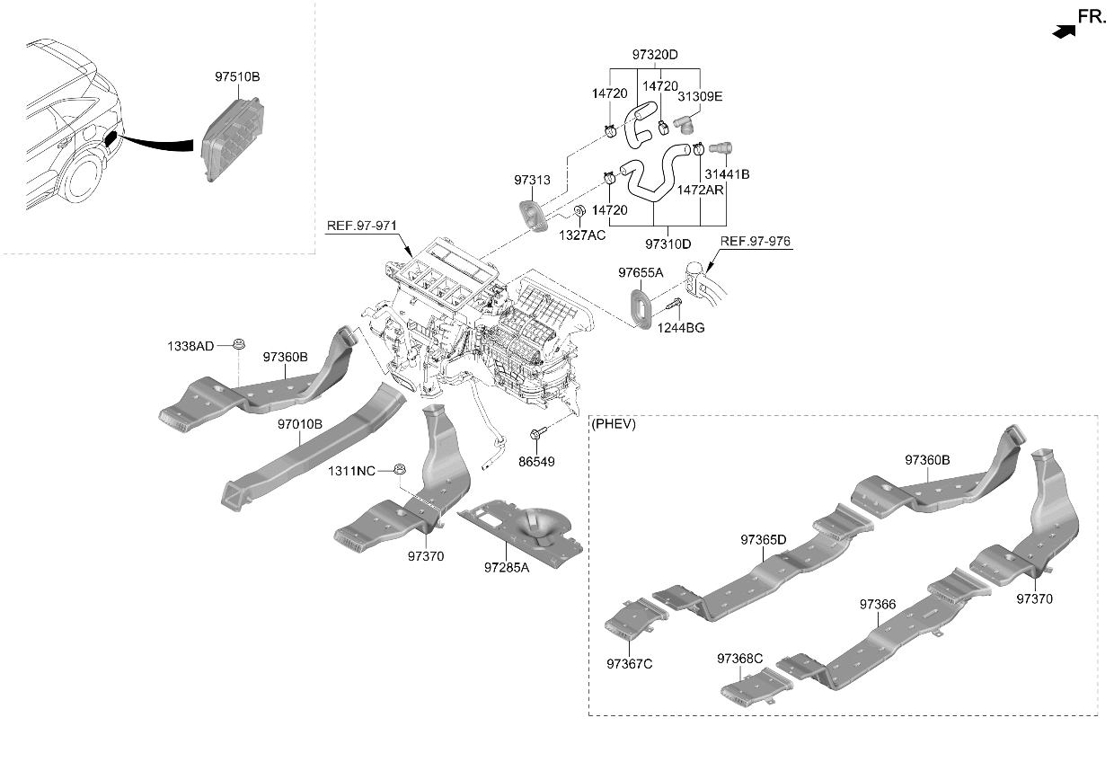 97285P2AA0 Kia COVER ASSY-UNDER