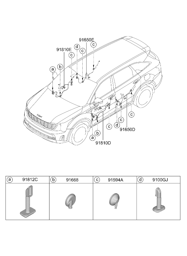 91981P2040 Kia Wiring Grommet