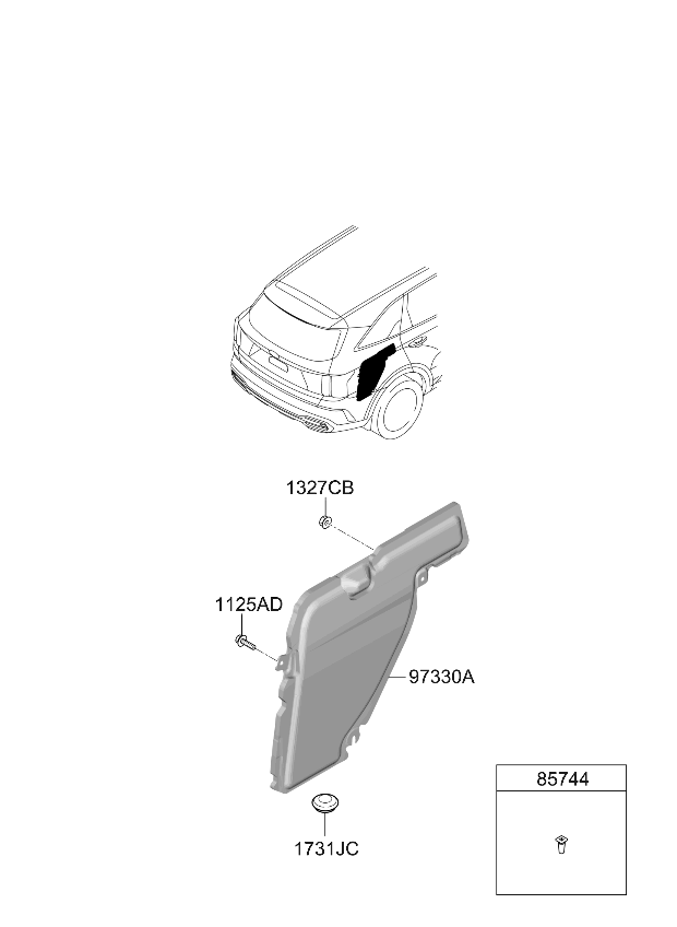 Kia 97995P2000 Cover Assembly-Rr A/CON 97995P2000 Kia Cover Assembly-Rr A/CON
