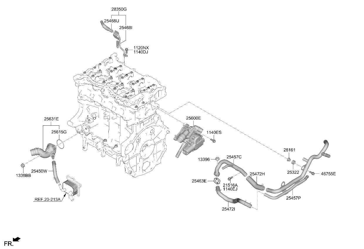 Kia 254802M800 Pipe & Hose Assembly 254802M800 Kia Pipe & Hose Assembly