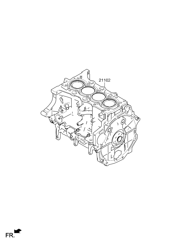 Kia 295G22MH02 Short Block Engine Assembly 295G22MH02 Kia Short Block Engine Assembly