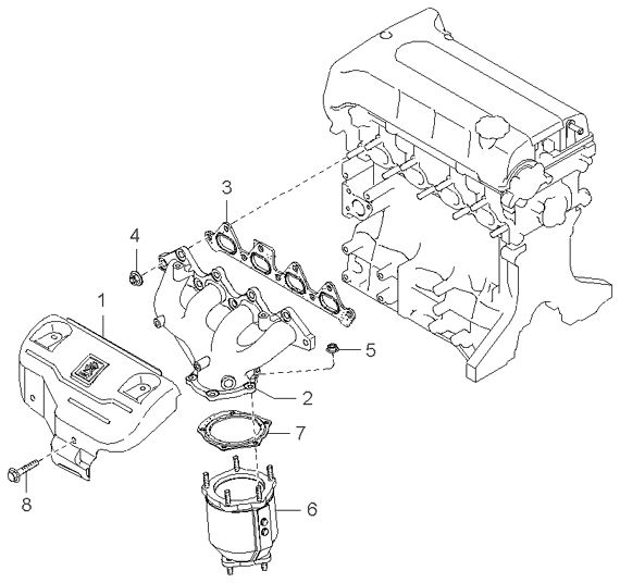 Kia 0K2AA13451 Exhaust Manifold Assembly 0K2AA13451 Kia Exhaust Manifold Assembly