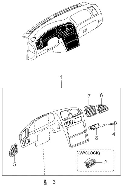 0K2A155710B Kia Clock Assembly