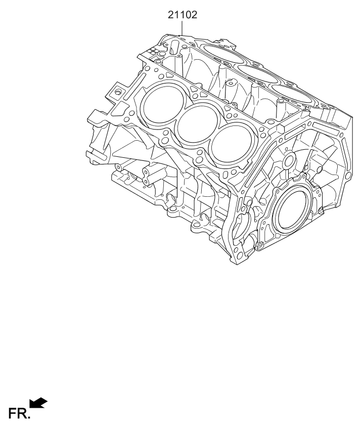 212P23LS00 Kia Short Block Engine Assembly
