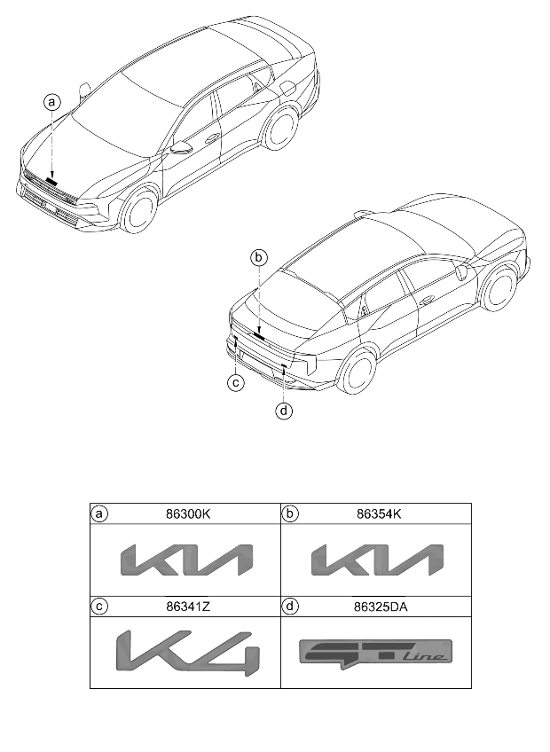 86315GG000 Kia EMBLEM-GT LINE