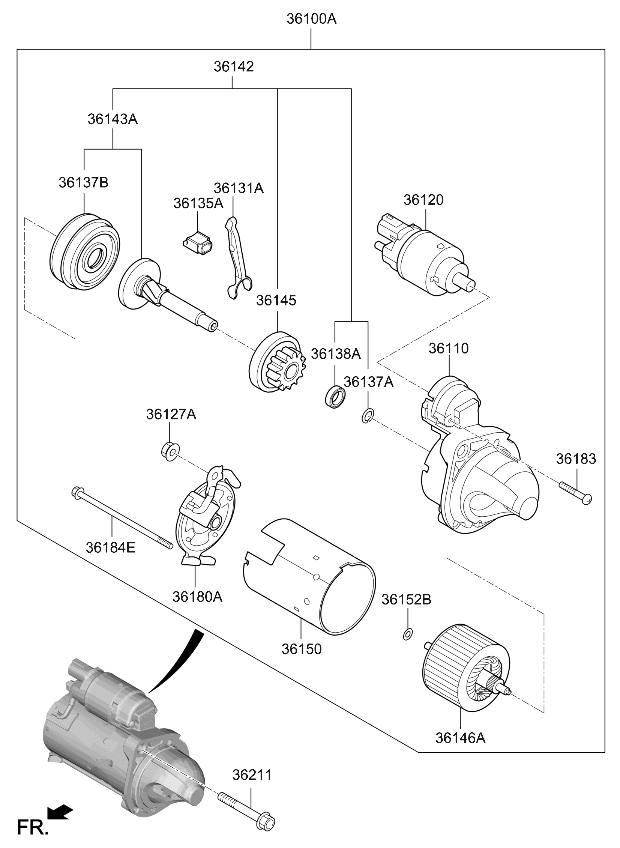 Kia 361452J100 CLUTCH-OVER RUNNING 361452J100 Kia CLUTCH-OVER RUNNING