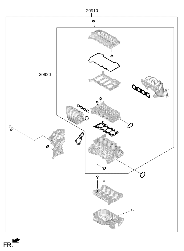 Kia 209102JG00 Engine Overhaul Gasket Kit 209102JG00 Kia Engine Overhaul Gasket Kit