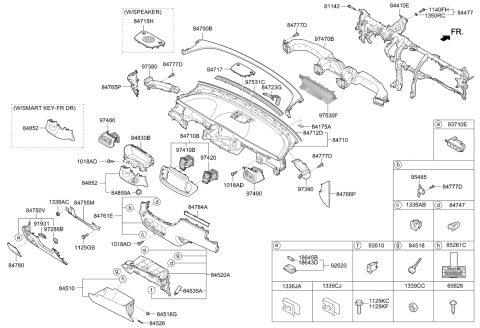 2019 Kia Sorento Glove Box Assembly Diagram for 84510C6100BGG