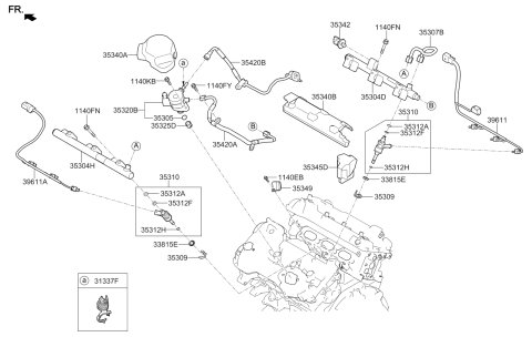2019 Kia Sorento Throttle Body & Injector Diagram 2