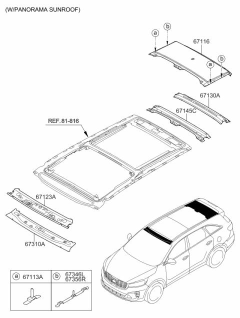 2020 Kia Sorento Panel-Panorama Rear Diagram for 67116C5300