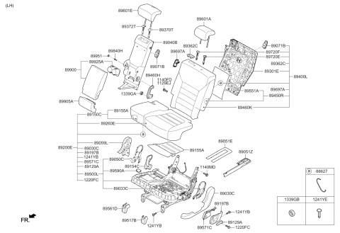 2019 Kia Sorento Foot Cover-2ND Front Inner Diagram for 89049C6000WK