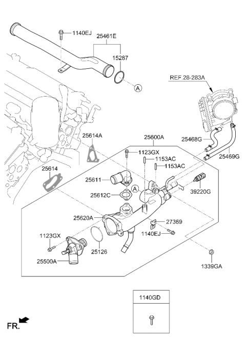 2019 Kia Sorento Coolant Pipe & Hose Diagram 2