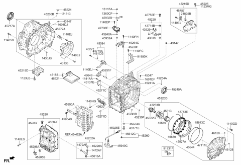 2020 Kia Sorento Oil Seal Diagram for 452453B110