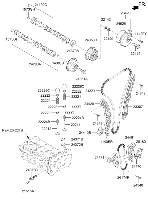 2019 Kia Sorento Camshaft & Valve Diagram 3