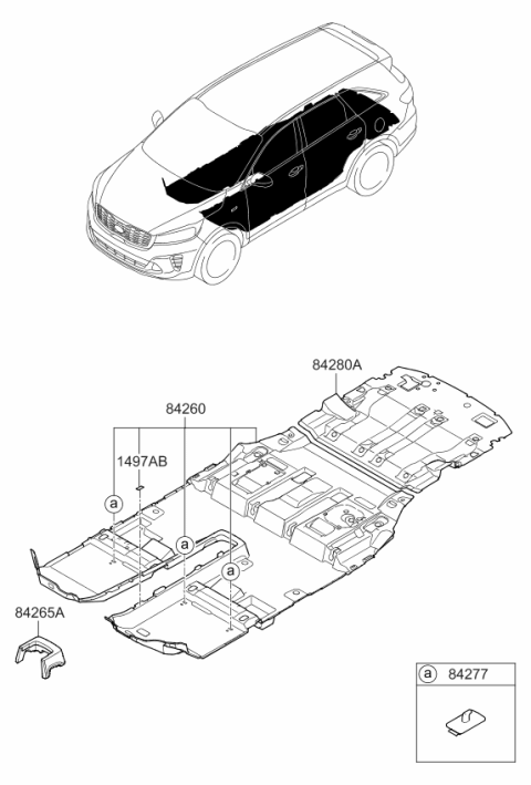 2019 Kia Sorento Pad-Console Floor Diagram for 84255C6000