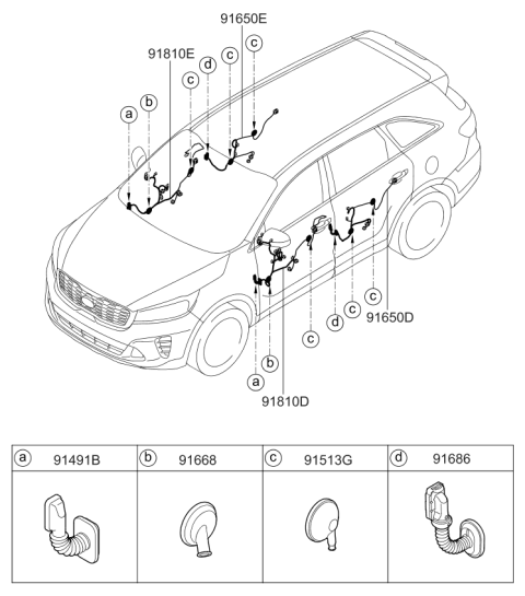2019 Kia Sorento Grommet Diagram for 91981C5040