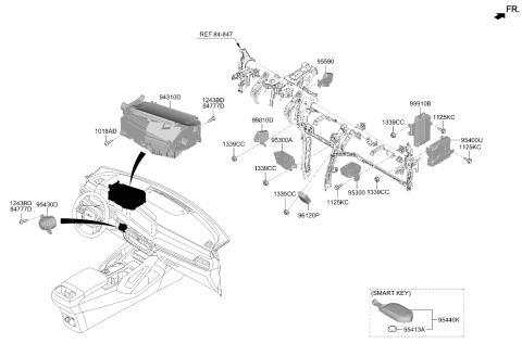 2024 Kia Telluride Smart Key Fob Diagram for 95440S9610