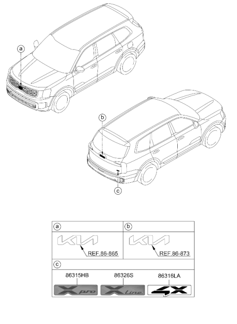 2024 Kia Telluride EMBLEM-X PRO Diagram for 86315S9620
