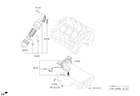 2025 Kia Telluride COMPLETE ASSY-OIL FI Diagram for 263003LAA1