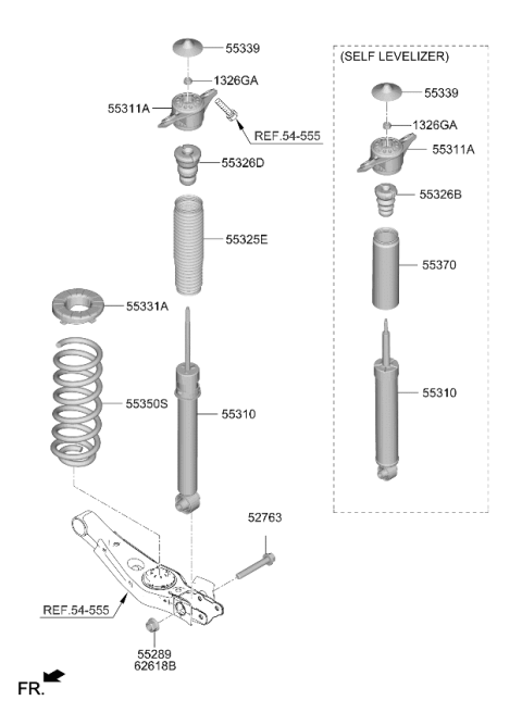 2024 Kia Telluride Shock Absorber Assembly Diagram for 55367S9AA0