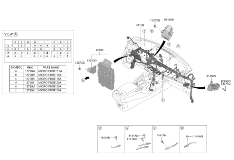 2023 Kia Telluride Instrument Panel Junction Box Assembly Diagram for 91953S9040