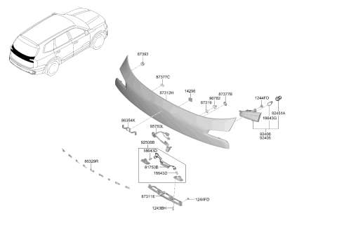 2024 Kia Telluride Emblem Diagram for 86300S9600