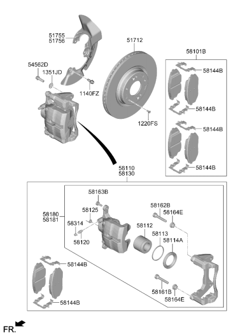 2026 Kia Sportage DISC-FRONT WHEEL BRA Diagram for 51712L1100