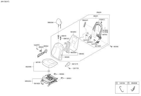 2026 Kia Sportage Front Seat Cushion Assembly Diagram for 88200P1ZA0FG5