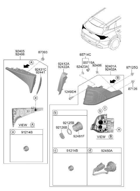 2026 Kia Sportage Rear Holder & Wiring Diagram for 92491P1700