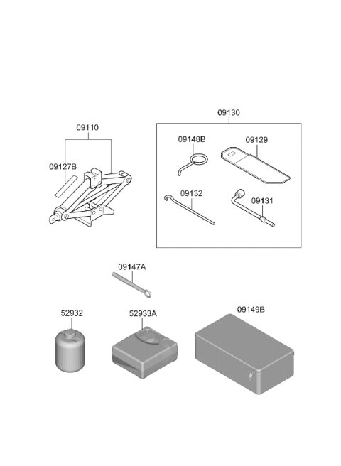 2026 Kia Sportage Sealant-Tire Diagram for 52932P2000