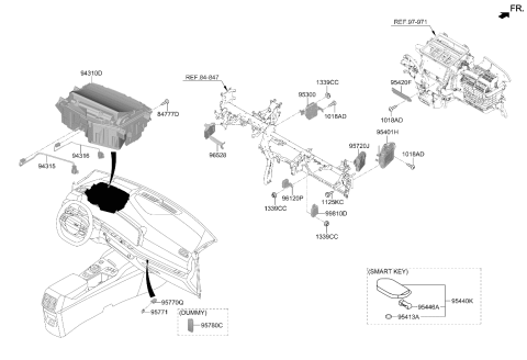 2026 Kia Sportage Smart Key Fob Diagram for 95440P1AL0