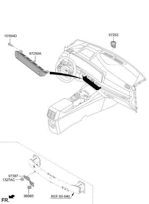 2026 Kia Sportage Heater Control Assembly Diagram for 97250P1CC0FHL