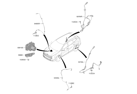 2026 Kia Sportage Hydraulic Unit Assembly Diagram for 58910P1AC0