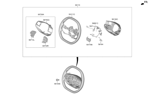 2026 Kia Sportage Steering Wheel Body Diagram for 56111P1550WK